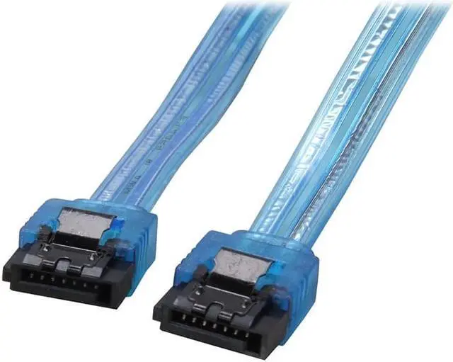 Alt view image 2 of 2 - 24 inch SATA3 SATA III 6Gb/s Serial ATA DATA cable w/ latch Locking for Hard Drive Disk HDD / SSD - UV Blue