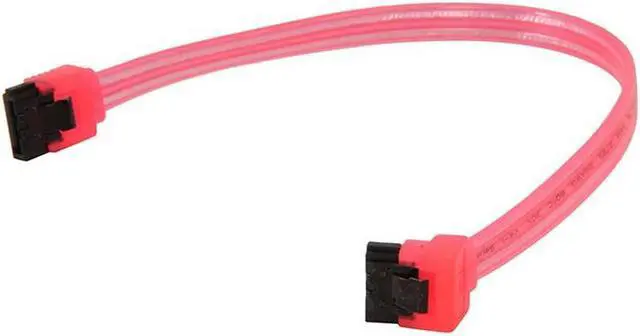 Main image of 10 inch SATA3 SATA III 6Gb/s Serial ATA DATA cable w/ latch Locking (90 Degree to 180 Degree) for Hard Drive Disk HDD / SSD - UV  Red