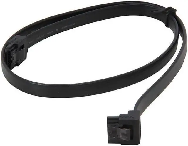 Main image of 24 inch SATA3 SATA III 6Gb/s Serial ATA DATA cable w/ latch Locking (90 Degree to 180 Degree) for Hard Drive Disk HDD / SSD - Black
