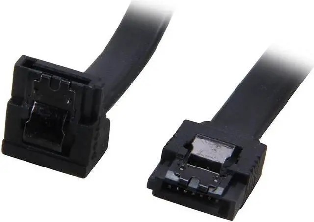 Alt view image 2 of 2 - EN-Labs SATA 3 Cable,SATA3 SATA III 6Gb/s SSD HDD DATA cable w/ latch Locking (90 Degree to 180 Degree) for Hard Drive Disk,DVD ROM- 18 inches - Black