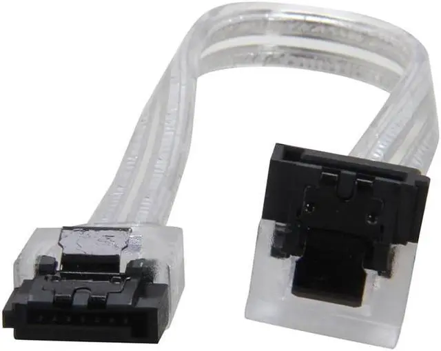 Alt view image 2 of 2 - 6 inch SATA3 SATA III 6Gb/s Serial ATA DATA cable w/ latch Locking  (90 Degree to 180 Degree) for Hard Drive Disk HDD / SSD - Silver