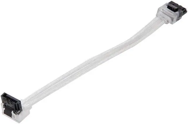 Main image of 6 inch SATA3 SATA III 6Gb/s Serial ATA DATA cable w/ latch Locking  (90 Degree to 180 Degree) for Hard Drive Disk HDD / SSD - Silver