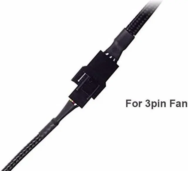 Alt view image 5 of 6 - Black Net Jacket Sleeved 15.7 Inch 4pin TX4 PWM Fan Power Extension Cable, Compatible with 4Pin and 3pin Fan