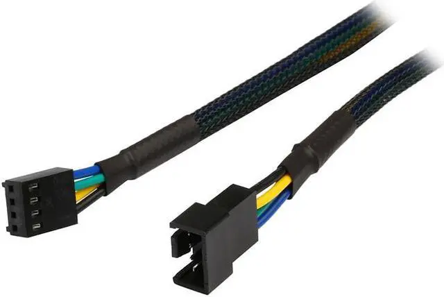 Alt view image 3 of 6 - Black Net Jacket Sleeved 15.7 Inch 4pin TX4 PWM Fan Power Extension Cable, Compatible with 4Pin and 3pin Fan