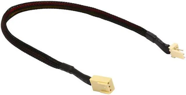Alt view image 2 of 2 - 3 Pin Fan Power Extension Cable, Case Fan 3Pin Male to Female Power Extender Cable for PC Computer Chassis 3pin 4pin CPU Cooler - 12 Inches, Sleeved Black