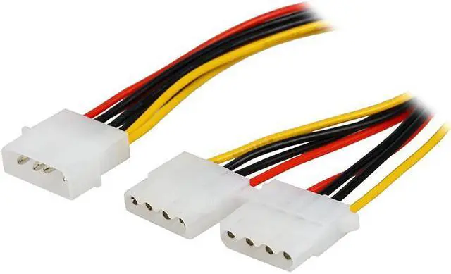Alt view image 2 of 5 - 18AWG 8 inches  Power Supply IDE 4-pin Molex LP4 Male to 2 x Female  Power Splitter Cable