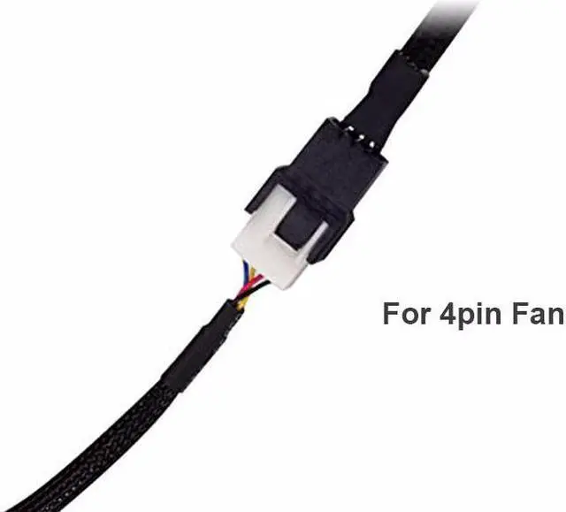Alt view image 4 of 6 - Black Net Jacket Sleeved 15.7 Inch 4pin TX4 PWM Fan Power Extension Cable, Compatible with 4Pin and 3pin Fan