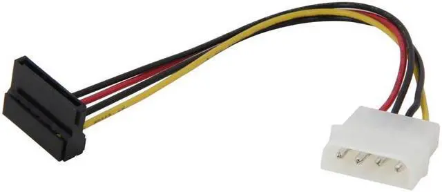 Alt view image 2 of 2 - 8 inches Molex 4-pins LP4 Male to SATA 15-pins (90 degree)Power Adapter Converter Cable Cord for ATX 12V/5V SATA Device CD-ROM,Hard Disk Drive HDD/SSD