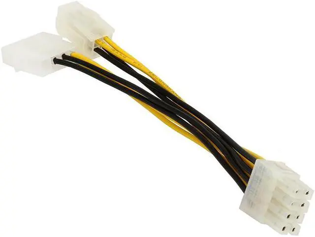 Alt view image 2 of 4 - 6 inch ATX 12V P4 4-Pin with Molex LP4 to EPS 12V 8-Pin Motherboard /CPU Power Supply Adapter Converter Cable,ATX P4 to EPS 8pin