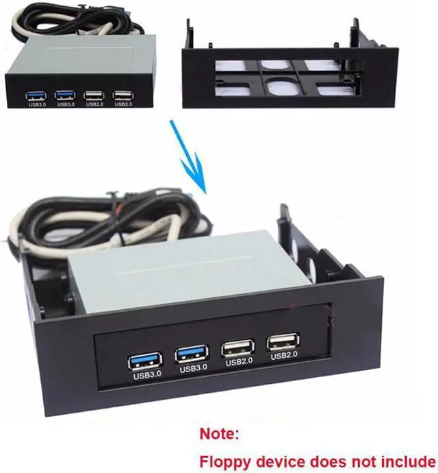Alt view image 5 of 5 - 3.5 to 5.25 Floppy to Optical Drive Bay Mounting Bracket Converter for Front Panel,Internal Hub,Card Reader,Fan Speed controller