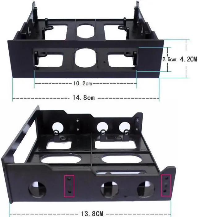 Alt view image 4 of 5 - 3.5 to 5.25 Floppy to Optical Drive Bay Mounting Bracket Converter for Front Panel,Internal Hub,Card Reader,Fan Speed controller