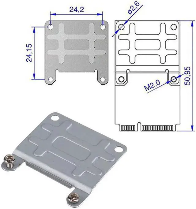 Alt view image 5 of 6 - Mini PCI-E Half to Full Size Extension Card Wireless WIFI PCI Express Adapter Mounting Bracket With Screws