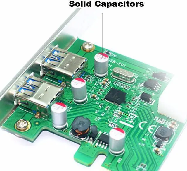 Alt view image 3 of 4 - 2 Ports PCIE PCI-e to USB 3.0 Expansion Card - USB Hub Controller Express Card Adapter for Desktop PC w/ Molex 4 pin Power