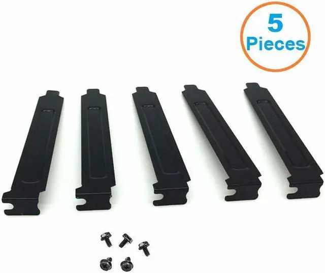 Main image of 5pcs/lot Black Hard Steel PCI Slot Covers Bracket w/ Screws, Full Profile Expansion Dust Filter Blanking Plate for PCI