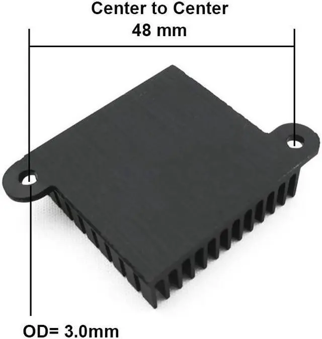 Alt view image 2 of 3 - 2pcs/lot Anodized Black Aluminum Heatsink 35x35x10mm CPU Southbridge IC Transistor chip Cooling Radiator Cooler w/ Screws