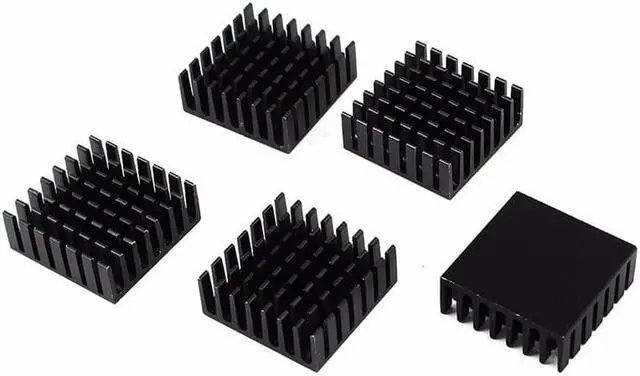 Alt view image 2 of 3 - 5pcs/lot Black Aluminum Fin 28x28x11mm Electronic Cooling Radiator Heatsink for CPU,GPU Graphics Video Card,1W LED dissipator