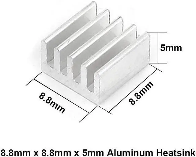 Alt view image 2 of 3 - 50pcs/lot Aluminum Heatsink 8.8x8.8x5mm Electronic Chip Cooling Radiator Cooler for CPU,RAM,GPU,A4988 Chipset Heat Sink