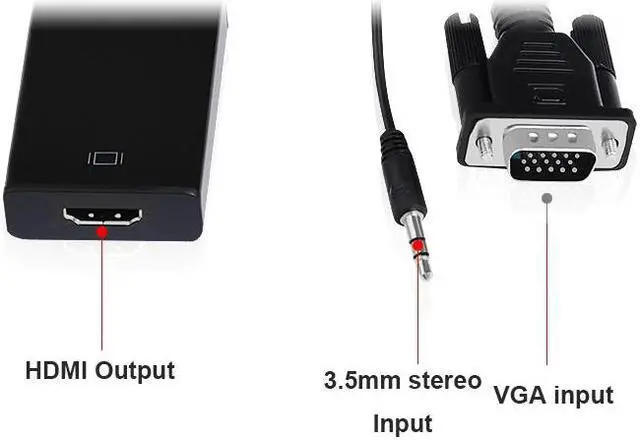 Alt view image 4 of 5 - VGA to HDMI Output, HD 1080p TV AV HDTV Video Cable Converter Adapter with Audio for HDTVs, monitors,display