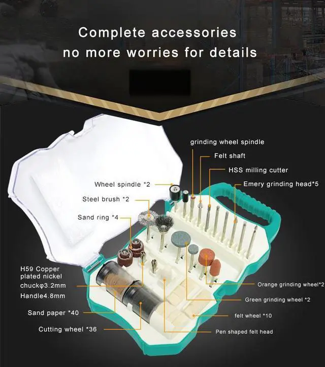 Alt view image 4 of 7 - Proâ€™skit PT-5100 Electric Drill Electric Rotary Power Tool kit Mini Drill With Clamp Accessories For Drill Machine cutting polishing