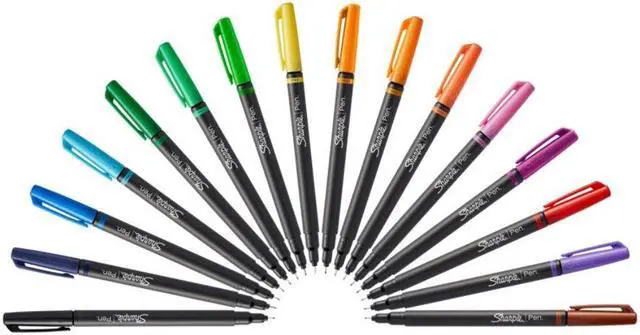 Alt view image 4 of 17 - Sanford 1983967 Sharpie Art Pens, Fine Point, Assorted Colors, 24 Count