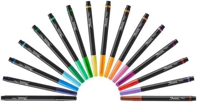 Alt view image 3 of 17 - Sanford 1983967 Sharpie Art Pens, Fine Point, Assorted Colors, 24 Count