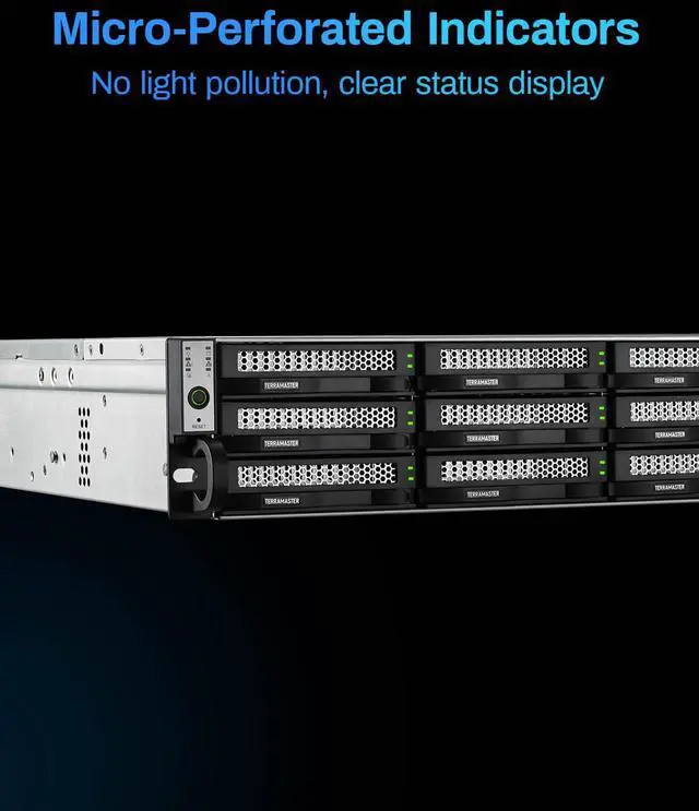 Alt view image 6 of 7 - TERRAMASTER U12-500 Plus NAS Storage - 12Bay Core i7 1255U 10-Cores 12-Threads CPU, 16GB DDR5 RAM, Dual 10GbE Ports, 2U Rack Mount Network Attached Storage Peak Performance for Business (Diskless)