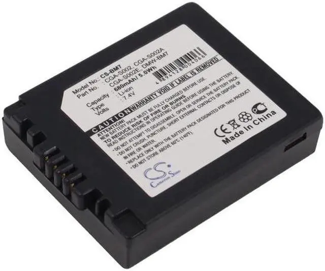Main image of Battery for Panasonic CGA-S002, CGA-S002A, CGA-S002A/ 1B, CGA-S002E, CGA-S002E/ 1B, CGR-S002, CGR-S002E, DMW-BM7