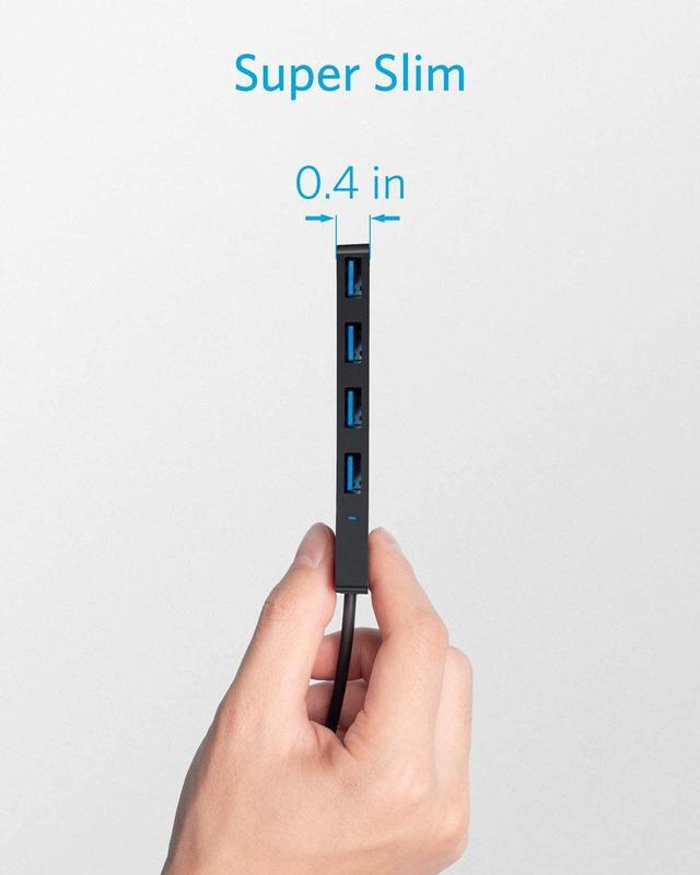 Alt view image 5 of 8 - Anker 4-Port USB 3.0 Hub, Ultra-Slim Data USB Hub with 2 ft Extended Cable [Charging Not Supported], for MacBook, Mac Pro, Mac mini, iMac, Surface Pro, XPS, PC, Flash Drive, Mobile HDD