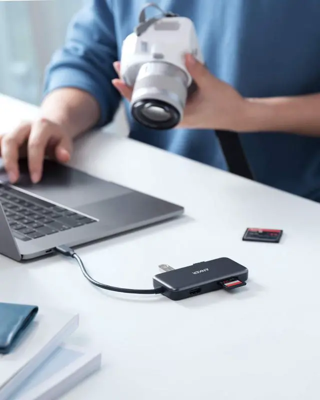 Alt view image 7 of 13 - Anker USB C Hub Adapter, 5-in-1 USB C Adapter, with 4K USB C to HDMI , SD and microSD Card Reader, 2 USB 3.0 Ports, for MacBook Pro 2019/2018/2017, iPad Pro 2019/2018, Pixelbook, XPS, and More