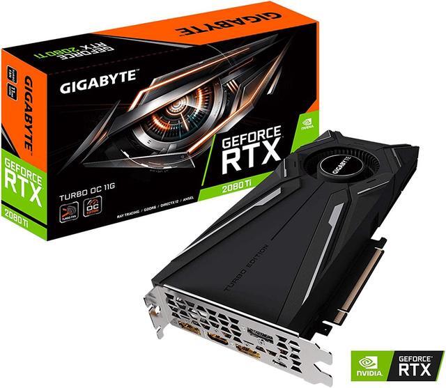 Alt view image 9 of 17 - GIGABYTE NVIDIA GeForce RTX 2080 TI TURBO OC 11GB (Rev. 2.0) GDDR6 HDMI/3DisplayPort/USB Type-C PCI-Express Video Card