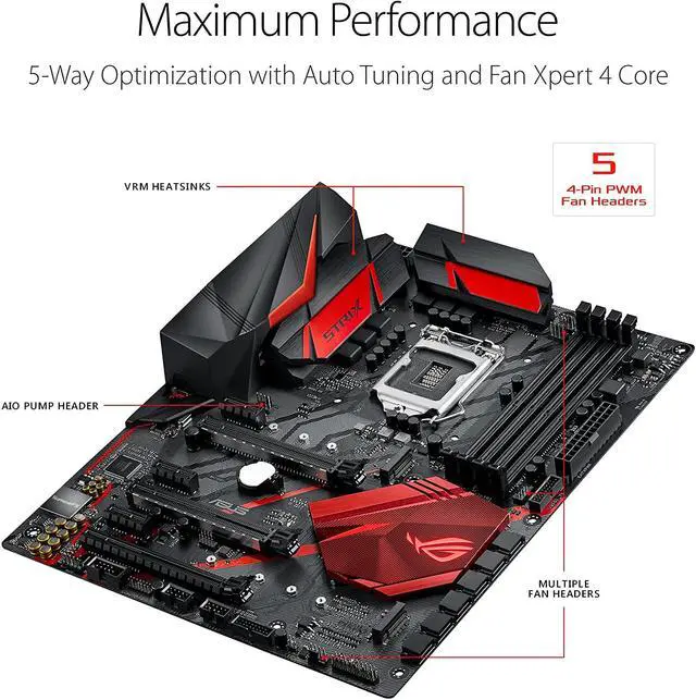 Alt view image 4 of 5 - ASUS ROG Strix Z370-H Gaming LGA 1151 (300 Series) Intel Z370 HDMI SATA 6Gb/s USB 3.1 ATX Intel Motherboard