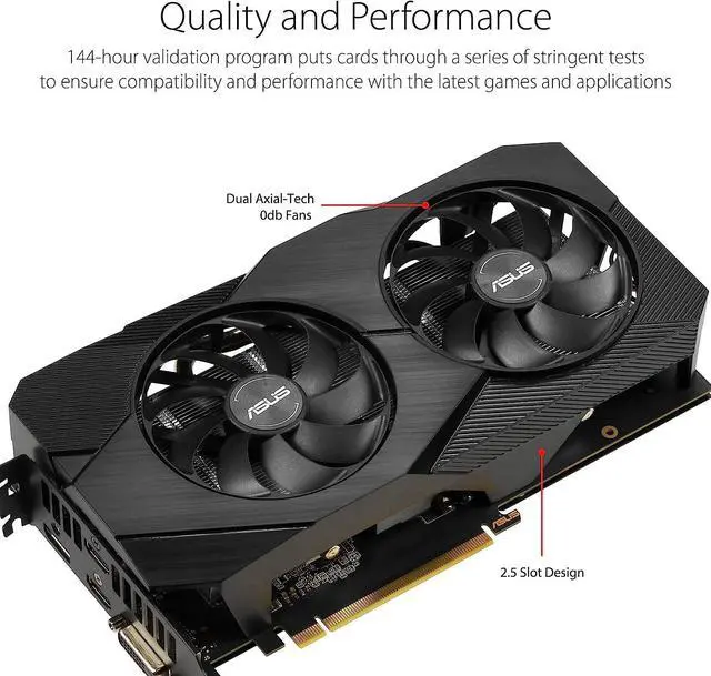 Alt view image 2 of 4 - ASUS GeForce RTX 2060 OC EVO 6GB GDDR6 DUAL-RTX2060-O6G-EVO Video Graphic Card GPU