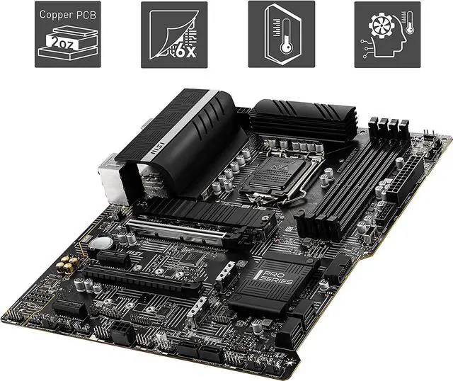 Alt view image 4 of 4 - MSI Z590-A PRO LGA 1200 ATX Motherboard (LGA 1200, 3 x M.2 Slot, DDR4, PCIe 3.0)