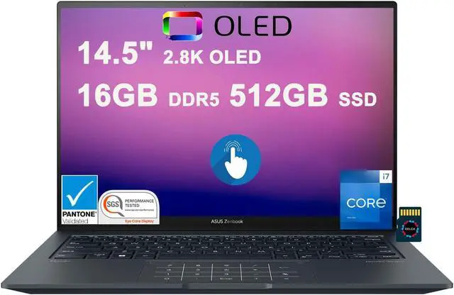 Alt view image 5 of 10 - ASUS - Zenbook 14.5" 2.8K OLED Touch Laptop - Intel Evo Platform - 13th Gen Core i7 Processor with 16GB Memory - 512GB SSD - Inkwell Gray Notebook Q420VA-EVO.I7512