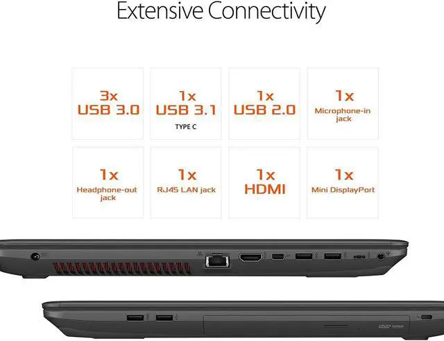 Alt view image 11 of 12 - ASUS Gaming (FX) - 17.3" GeForce GTX 1050 Ti - Intel Core i7-7700HQ  - 8 GB DDR4 Memory - - Windows 10 Home 64-Bit - Gaming Laptop - (FX73VE-WH71 )