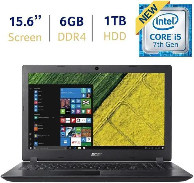 Alt view image 5 of 8 - Acer Laptop Aspire 3 Intel Core i5-7200U 6GB Memory 1TB HDD Intel HD Graphics 620 15.6" Non-Touch Screen Windows 10 Home 64-Bit A315-51-51SL