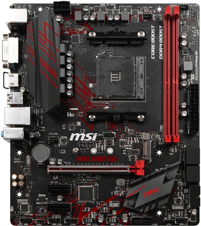 Alt view image 9 of 18 - MSI B450MGAPLUS Motherboard AMD Ryzen AM4 B450 32GB DDDR4 DVI & HDMI mATX