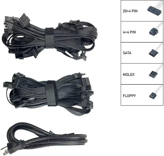 Alt view image 6 of 14 - FSP Hydro PTM Pro 1200W 80 Plus Platinum Full Modular ATX 12V v2.5 Active PFC Power Supply 10 Year Warranty (HPT2-1200M)