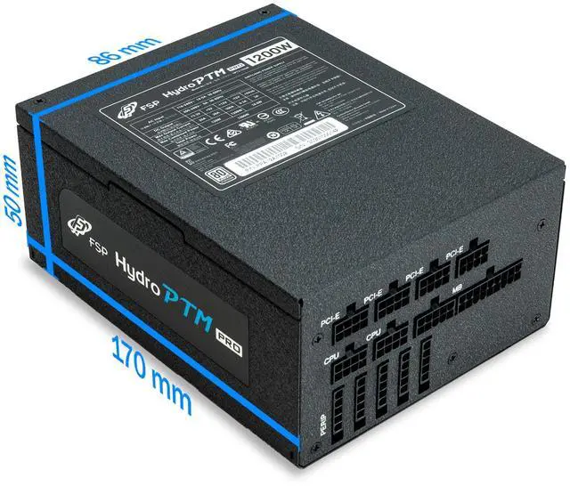 Alt view image 3 of 14 - FSP Hydro PTM Pro 1200W 80 Plus Platinum Full Modular ATX 12V v2.5 Active PFC Power Supply 10 Year Warranty (HPT2-1200M)