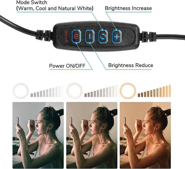 Alt view image 2 of 7 - Yescom 10" Dimmable Selfie LED Ring Light with Tripod Stand Phone Holder for Livestream