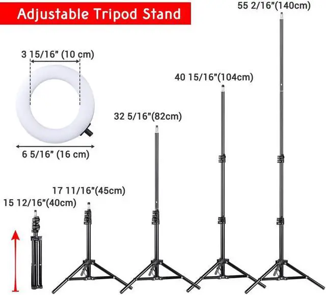 Alt view image 4 of 7 - Yescom 7" Dual LED Ring Light Dimmable with Stand Phone Holder for Makeup Selfie Vlog
