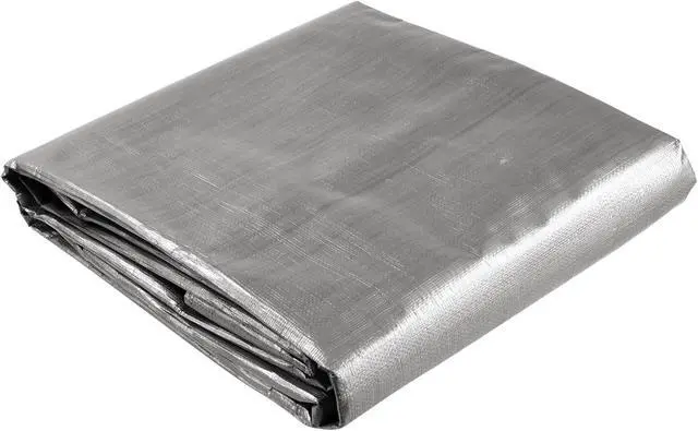 Alt view image 3 of 7 - 8x10 Ft 10 Mil Poly Tarp Protective Cover Ball Bungee Kit Tarpaulin Outdoor Tent
