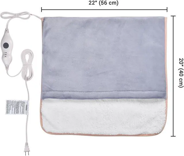 Alt view image 6 of 7 - Byootique 22" x 20" Electric Heated Foot Warmer Pad 3 Heat Settings Back Cramps Relief Home