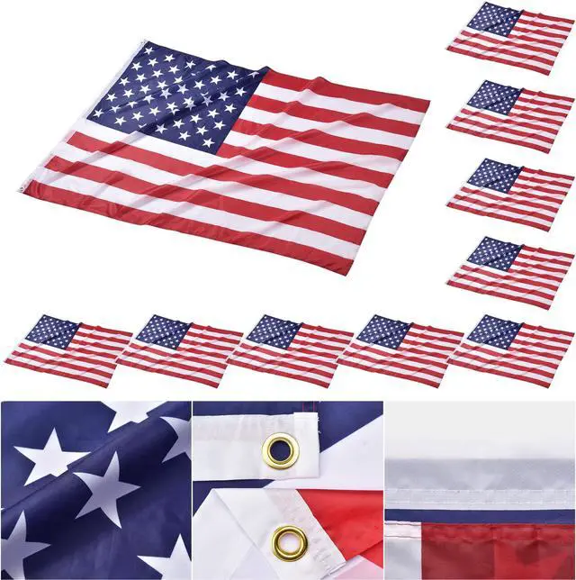 Main image of Yescom 4x6 Ft US Flag Fade Resistance Bright Polyester Decoration Outdoor Club 10 Pack