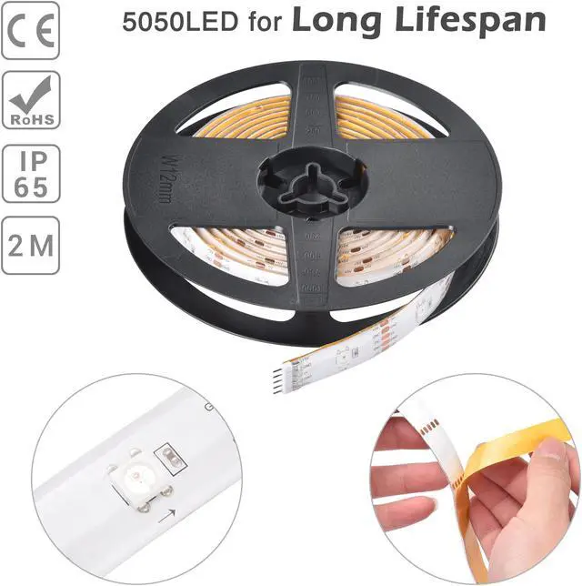 Alt view image 6 of 7 - Yescom 6.6 Ft LED Strip Light Extension Color Changing Voice Music Interact WIFI Home