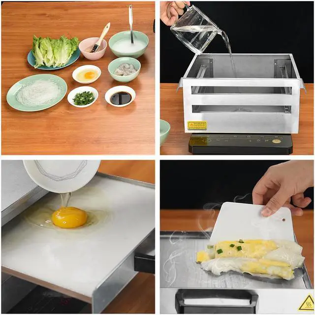 Alt view image 6 of 7 - WeChef 2 Layer Rice Noodle Roll Steamer Machine Stainless Steel Extra Tray Cheung Fun