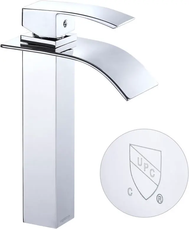 Alt view image 3 of 7 - Aquaterior Waterfall Faucet Above Counter Sink Set Ceramic Bathroom Basin Hotel