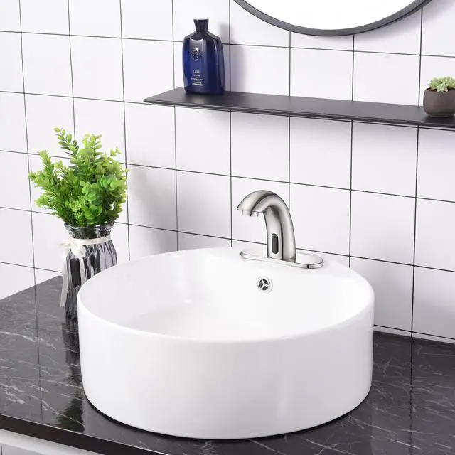 Alt view image 3 of 6 - Aquaterior 5" Touchless Bathroom Sink Faucet with Cover Plate Control Box 6 Pack