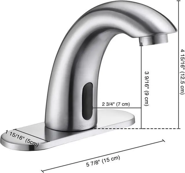 Alt view image 6 of 6 - Aquaterior 5" Touchless Bathroom Sink Faucet with Cover Plate Control Box 6 Pack