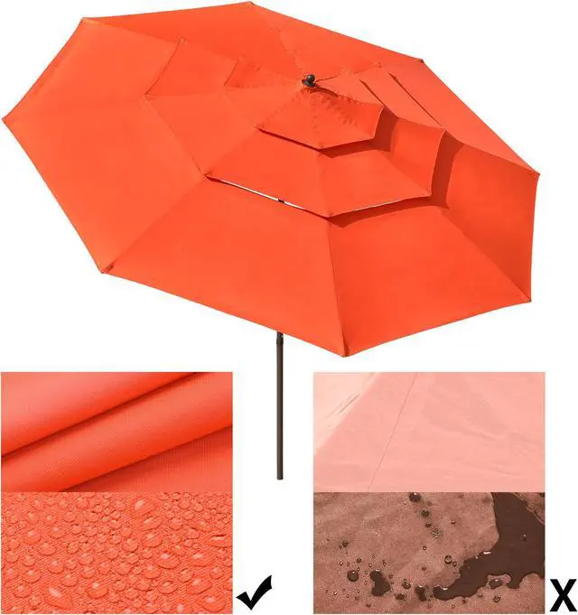 Alt view image 3 of 7 - Yescom 11 Ft 3 Tier Patio Umbrella with Protective Cover Crank Push to Tilt Hotel